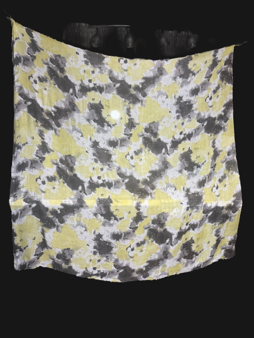 LOFT Yellow, Gray & White Floral Scarf